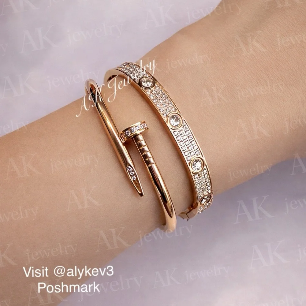 💎LUXURY ROSE Pave Diamond Style Design Bracelet, Bangle, Cuff CZ